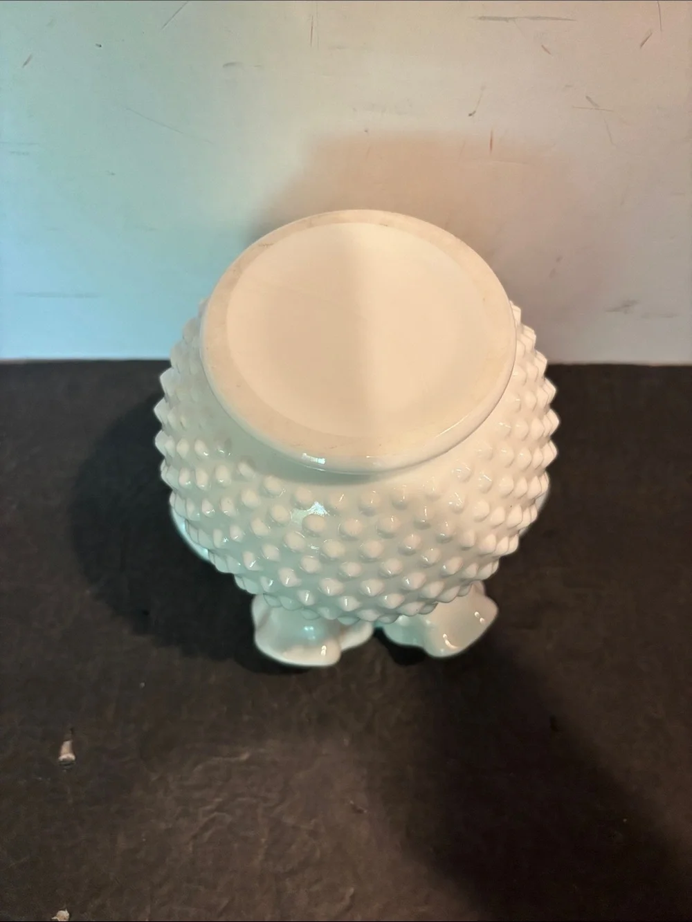 Fenton 3927 White Hobnail Double Crimp  Ruffled Milk Glass 6” Bowl